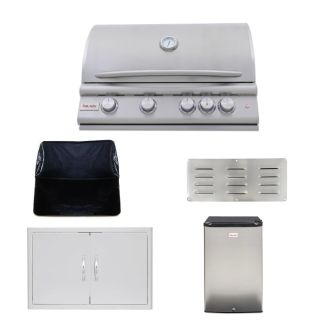 Blaze LTE3 Marine Grade 32-Inch 4-Burner Built-In Gas Grill & Outdoor Kitchen Package - BLZ-4LTE3MG-PKG