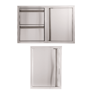 Buck Grill 32" Double Drawer Combo / Access Door / 18" Access Door 304 Stainless Steel Outdoor Kitchen Cabinetry Package - BO-PKG-38-40
