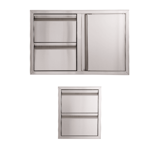 Buck Grill 32" Double Drawer Combo / Access Door / 16" Double Access Drawer 304 Stainless Steel Outdoor Kitchen Cabinetry Package - BO-PKG-38-53