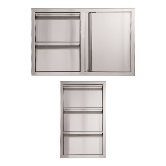 Buck Grill 32" Double Drawer Combo / Access Door / 16" Triple Access Drawer 304 Stainless Steel Outdoor Kitchen Cabinetry Package - BO-PKG-38-55