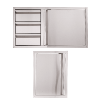 Buck Grill 39" Triple Drawer Combo / Access Door / 18" Access Door 304 Stainless Steel Outdoor Kitchen Cabinetry Package - BO-PKG-38-30
