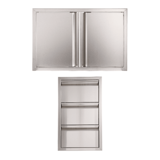 Buck Grill 32" 16" Triple Access Drawer / Double Access Door / 304 Stainless Steel Outdoor Kitchen Cabinetry Package - BO-PKG-38-45