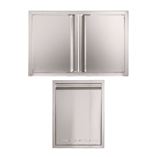 Buck Grill 32" 20" Trash Bin / Double Access Door / Propane Tank Drawer 304 Stainless Steel Outdoor Kitchen Cabinetry Package - BO-PKG-38-44