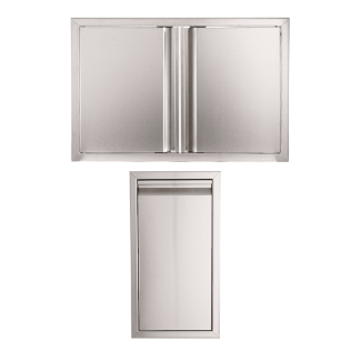 Buck Grill 32" 13" Trash Bin / Double Access Door / 304 Stainless Steel Outdoor Kitchen Cabinetry Package - BO-PKG-38-42
