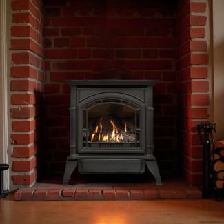 1,000 Sq Ft Ventless Gas Heating Stove Cast Iron with Black Finish, 31K BTU by Breckwell - BH32VF