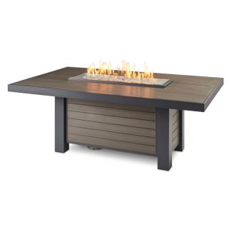 Outdoor Greatroom Brooks Rectangular Gas Fire Pit Table In Dining Height - BRK-1242-D-K