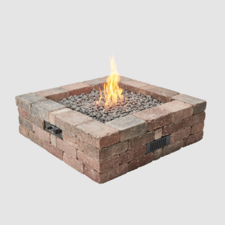 Outdoor GreatRoom Bronson Block Square Gas Fire Pit Kit - BRON5151 -B