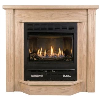 Buck Stove 1110 Vent Free Gas Fireplace with Light Oak Deluxe for Propane