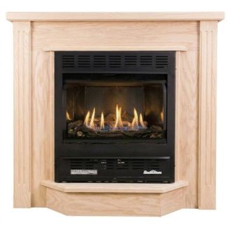 Buck Stove 1110 Vent Free Gas Fireplace with Unfinished Oak Deluxe for Natural Gas
