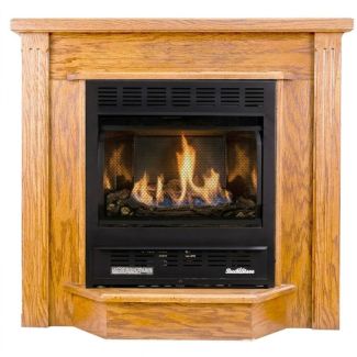 Buck Stove 1127 Vent Free Gas Fireplace with Dark Oak Deluxe for Propane