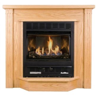 Buck Stove 1127 Vent Free Gas Fireplace with Light Oak Deluxe for Propane