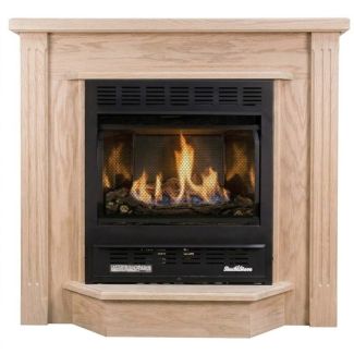 Buck Stove 1127 Vent Free Gas Fireplace with Unfinished Oak Deluxe for Natural Gas