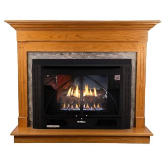 Buck Stove 34 Contemporary Vent Free Gas Fireplace with Dark Oak Classic for Propane