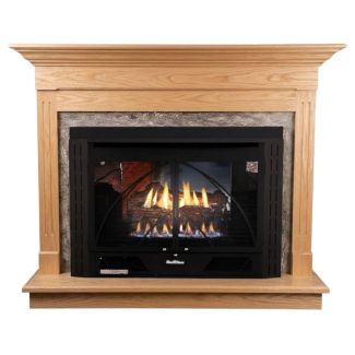 Buck Stove 34 Contemporary Vent Free Gas Fireplace with Light Oak Classic for Propane