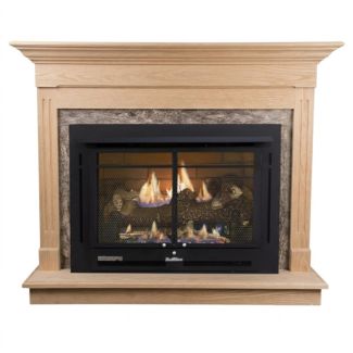 Buck Stove 34 Manhattan Vent Free Gas Fireplace with Unfinished Oak Classic for Propane