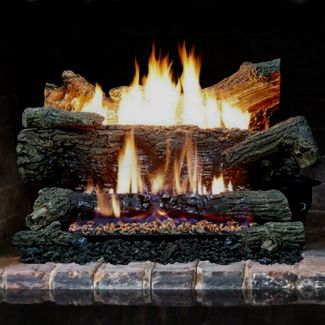 Buck Stove 30" Ember Vision Oak Series 200 Ventless Gas Log Set with Remote Control - GLEV200