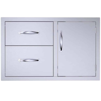 Sunstone Classic  36-Inch SS Double Drawer & Door Combo - C-DDC36