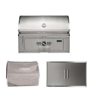 Coyote Charcoal 36-Inch Built-In Grill W/Outdoor Kitchen Package Options - C3CH36-PKG-1