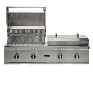 Coyote 50" Built In Stainless Steel Gas Grill and Outdoor Flat Top Griddle Combo for Propane - C3CO50LP