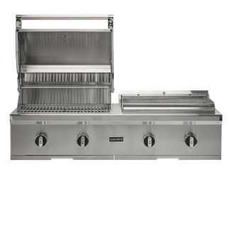Coyote 50" Built In Stainless Steel Gas Grill and Outdoor Flat Top Griddle Combo for Natural Gas - C3CO50NG