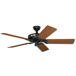 Hunter Outdoor Original 52 Inch Matte Black Ceiling Fan with Teak Blades - 23863