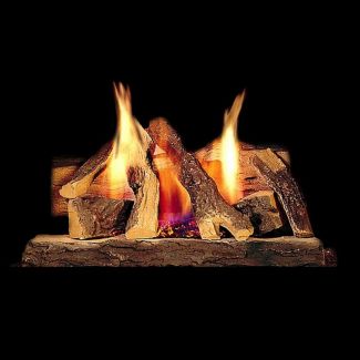 Majestic 18" Campfire Gas Log Set with Stainless Steel Burner & Hearth Kit – Liquid Propane