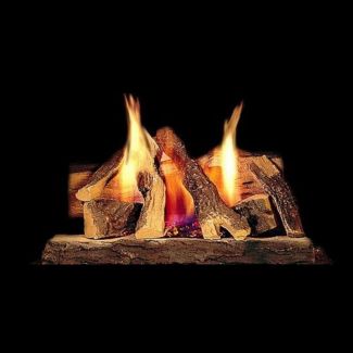 Majestic 24" Campfire Gas Log Set with Stainless Steel Burner & Hearth Kit – Liquid Propane