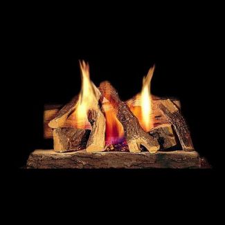 Majestic 24" Campfire Gas Log Set with Stainless Steel Burner & Hearth Kit, IPI Ignition – Natural Gas