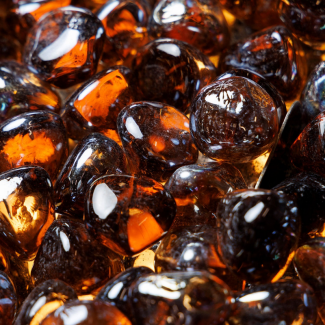 Outdoor GreatRoom Copper Large Tempered Fire Glass Diamonds