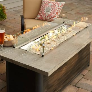 Outdoor Greatroom Cedar Ridge Linear Gas Fire Pit Table  - CR-1242-B