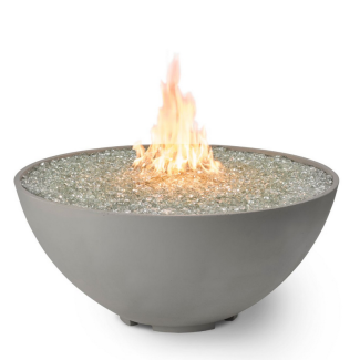 Outdoor Greatroom Cove Edge 42" Round Gas Fire Bowl in Natural Grey - CV-30E-B