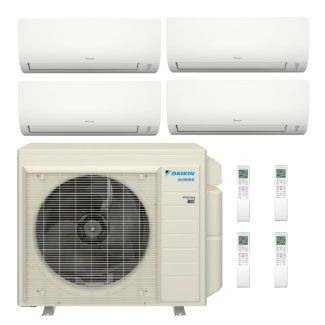 36,000 BTU Daikin 20 SEER2 Quad Zone Wall Mount Mini Split Heat Pump System - R32 | 230V - 9+9+12+18