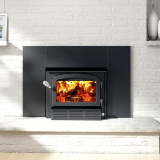 Drolet 1500-I Wood Burning Fireplace Insert with Blower & 44"x29" Faceplate - DB03137 - Heats 1800 Sq Ft