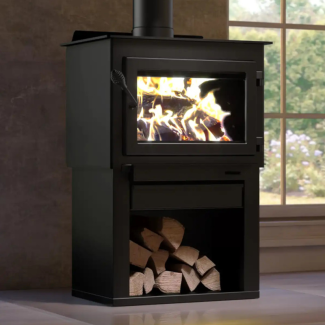 Drolet Deco Alto Large Wood Burning Stove - Heats Up To 2100 Square Feet