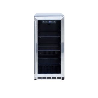 Summerset Stainless Steel 15" Outdoor Rated Refrigerator with Glass Door and Stainless Steel Handle & 3.2 Cu. Ft. Capacity - RFR-15G