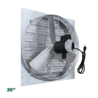 J&D 30” Shutter Fan, Direct Drive, 6,785 CFM, 1PH, 1/2HP, 115V with 10” Cord - VES30C