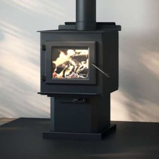 Englander Blue Ridge 100 Wood Stove with Black Door & Pedestal - Heats 1,200 Sq Ft - ESW0001