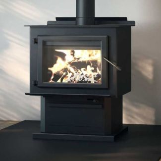 Englander Blue Ridge 500 Wood Stove with Black Door & Pedestal - Heats 2,700 Sq Ft - ESW0012