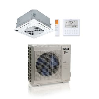 36,000 BTU ACIQ Extreme 23 SEER2 Single Zone Ceiling Cassette Mini Split Heat Pump System - R454B | 230V - ACIQ-36ZPL-HP230C / ACIQ-36CC-HH-MC