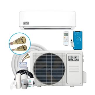 12,000 BTU Stealth DIYCOOL Platinum 23.5 SEER2 Single Zone Wall Mount Mini Split Heat Pump System – R454B | 115V - EZ-12ZPL-HP115B / EZ-12WPL-HP115B