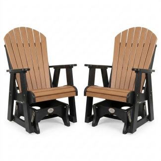 Outdoor Poly Furniture Set of 2 Fan Back Single Gliders by Infinity Living