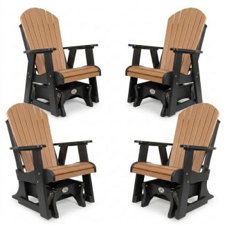 Outdoor Poly Furniture Set of 4 Fan Back Single Gliders by Infinity Living