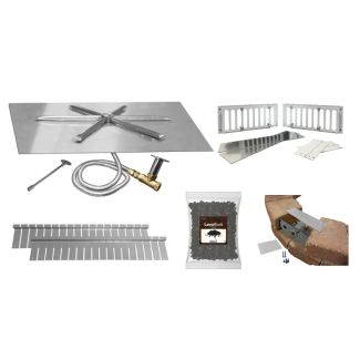 Firegear Square Paver Ready Fire Pit Burner Kit With Match Lit 25-Inch Pan And 16-Inch Burner - FPB-30SFTMSIN-PK