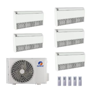 42,000 BTU Gree All Match 21 SEER2 Five Zone Floor/Ceiling Mount Mini Split Heat Pump System - R32 | 230V - 9 + 12 + 12 + 12 + 18