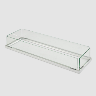 Outdoor GreatRoom 12" x 42" Rectangular Folding Glass Wind Guard