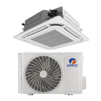 9,000 BTU Gree Vireo 24 SEER2 Single Zone 360 Ceiling Cassette Mini Split Heat Pump System - R32 | 230V