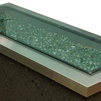 Outdoor GreatRoom 12" x 42" Linear Grey Glass Burner Cover