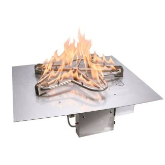 HPC 36-Inch Square Flat Pan Electronic Ignition Fire Pit Burner Kit- 36FSSEI-SQ-B