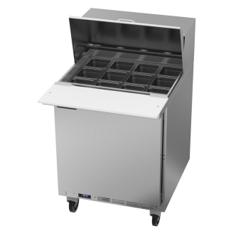 Beverage-Air SPE27HC-12M-B, 27" 1 Door Mega Top Sandwich / Salad Prep Table, (12) 1/6 Size Pans - SPE27HC-12M-B