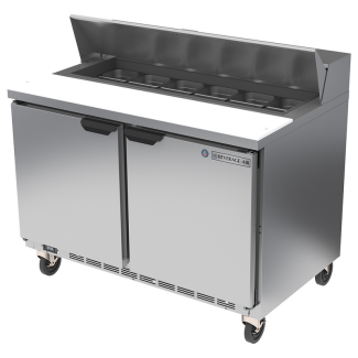 Beverage-Air 48" 2 Door Sandwich / Salad Prep Table, (12) 1/6 Size Pans - SPE48HC-12